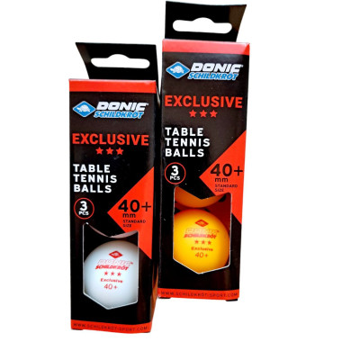 Мячи Donic-Schildkrot Exclusive3* 40+ (3шт)