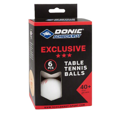 М'ячі Donic-Schildkrot Exclusive 3* 40+ (6шт)